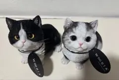 猫　ねこ　マンチカン　ウービア　WOOBIA 置物 2体セット リアル