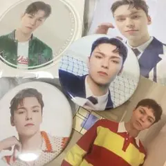 seventeen VERNON 缶バッジ3個　カード２枚セット　公式バーノン