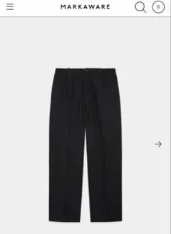 MARKAWARE 40/2 ギャバジン フラットフロントイージートラウザーズ