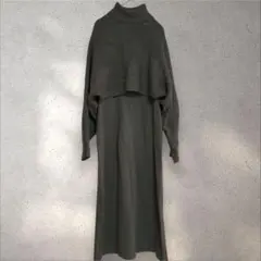 GU ジーユー　マルチウェイニットワンピース　M オリーブ