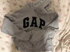 GAP パーカー グレー ジップアップ フーディ スウェット　XS