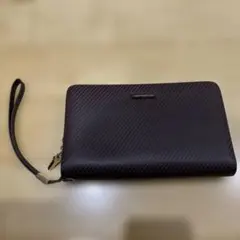 HANS BRAND セカンドバッグ クラッチバッグ カーボン調 ダークブラウン