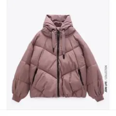 ZARA ダウンジャケット　スモーキーピンク　XSのサムネイル