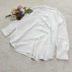 【ジーユー】GU バンドカラーロングシャツ(長袖) ホワイト 大きいサイズ XL