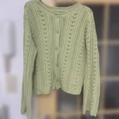 GU ニットカーディガン ライトグリーン