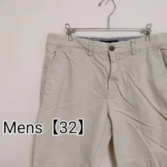 D160【US輸入】トミーヒルフィガー　ショートパンツ【メンズ32】薄ベージュ