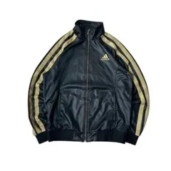 00s adidas フェイクレザー トラックジャケット archive y2k