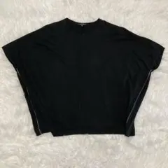 pas de calais パドカレ ドルマン　半袖Tシャツ ブラック コットンのサムネイル