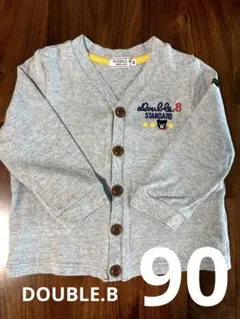 DOUBLE.B ダブルビー　ミキハウス　カーディガン 90 グレー