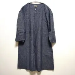 新品タグ付き　サマンサモスモス　綿麻前タック前開きワンピース　ネイビー