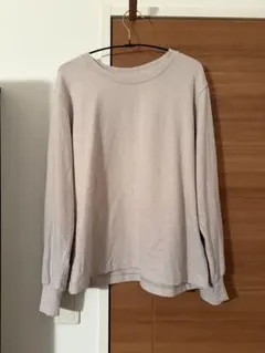 ユニクロ　ソフトニットパフスリーブクルーネック　長袖　ベージュ