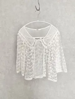 レース ハイネック シャツ