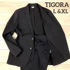 TIGORA セットアップ トラベルスーツ ストレッチ 洗える 大きいサイズ