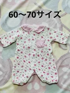 花柄ウサギロンパース 60〜70cm