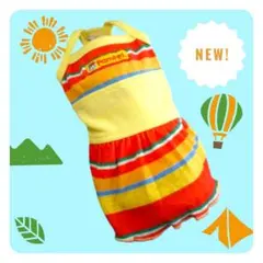 犬服 ムチャ可愛い!買わなきゃ! ワンピース カラフルストライプ 0号サイズ