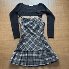 最終値下げAndmary Selena check minidress gray