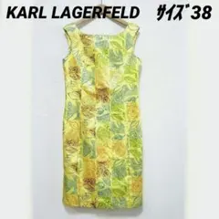 KARL LAGERFELD#サイズ38#リーフ柄#ノースリーブワンピースのサムネイル