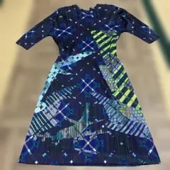 極美品❤️プリーツプリーズ　シャツ　チュニック　半袖　変形　ボーダー　Lサイズ 極美品❤️プリーツプリーズシャツチュニック半袖変形ボーダーL