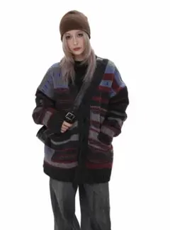 定価￥13,980【GIBBYCNA】wool stripe cardigan