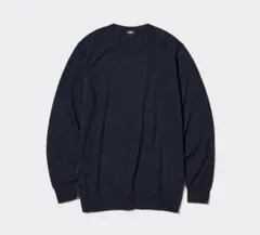 UNIQLO　ウォッシャブルコットンクルーネック　セーター　ネイビー