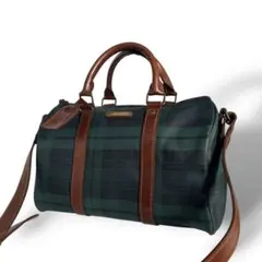 ポロラルフローレン 2way ミニボストンバッグ ショルダー チェック柄 PVC