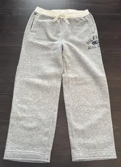 TOMMY HILFIGER キッズロゴ入りグレー裏起毛パンツ