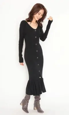 SNIDEL 2wayフロントボタンニットワンピース