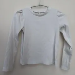 【130cm】GU キッズ　長袖カットソー リブ素材