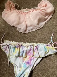 花柄フリルビキニ セパレート水着 9Mサイズ