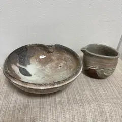 ハンドメイド　陶器 深鉢 皿 片口小鉢 焼物 2点セット 和食器