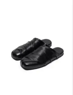 HANQIAORIJI Draped Leather Mule Sandals | Mercari