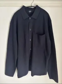 ユニクロ　ミラノリブシャツカーディガン　XL ネイビー