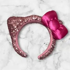 ユニバ　カチューシャ　スパンコールキティ