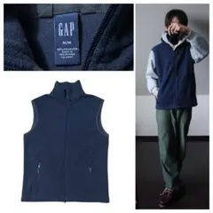 GAPフリースベストネイビーアウトドア古着シンプル定番防寒00sy2k