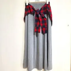 green様　アズール　ロングスカート　カットソー　グレー　Sサイズ