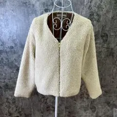 ☆Doux archives☆ボアジャケット☆Vネック☆長袖☆ベージュ(M)