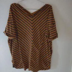 3can4on 半袖 Tシャツ ボーダー キャメルのサムネイル