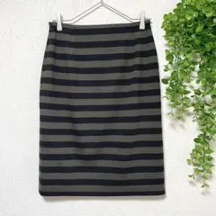 INDIVI インディヴィ 40 Lボーダータイトスカート　日本製