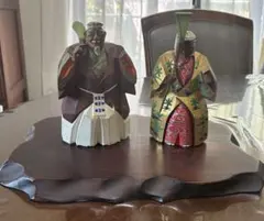 奈良一刀彫　高砂人形　春日有職　橋本寿山 作