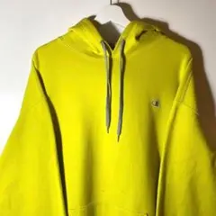 チャンピオン❗️アメリカ企画！アメリカ古着　黄緑オーバーシルエット刺繍ロゴ2XL