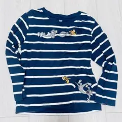 新品　グラニフ　トムとジェリー　シザー　ボーダー　長袖　Tシャツ　120 紺