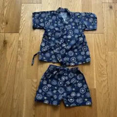 甚平 花火柄 ネイビー 上下セット - メルカリ