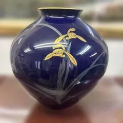 花瓶 深緑色 金彩蘭の絵柄 銅器 - メルカリ