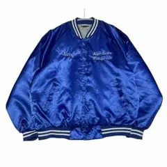 90sUSA製ハートウェル ナイロンスタジャン 鳥 刺繍 キルティングb63①