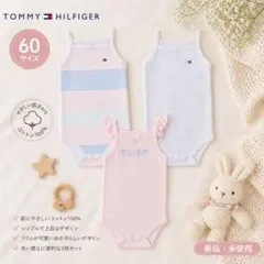 【新品】ロンパース60 キャミロンパース 3枚セット半袖 女の子 トミー 夏のサムネイル