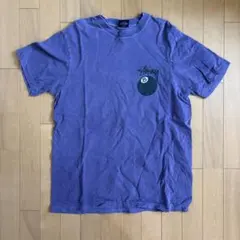 ストゥーシー　エイトボール　Tシャツ　紫　古着　Mサイズ