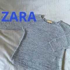 美品ZARA サマーニット　S ブルー系　七分袖