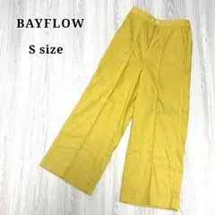 ベイフロー パンツ カジュアルパンツ スラックス リネン混 イエロー S 사이즈