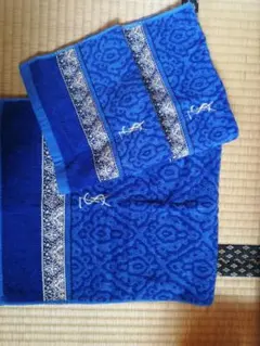 【未使用品】YSL 青いタオルセット　3枚