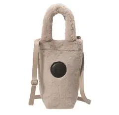 スタバ　ホリデー　2025 ボトルショルダーバッグファーベージュ